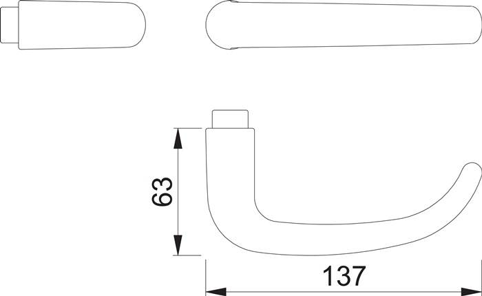 Türdrückerlochteil 1301 Alu.F1/naturf.4-KT.8mm DIN L/R HOPPE