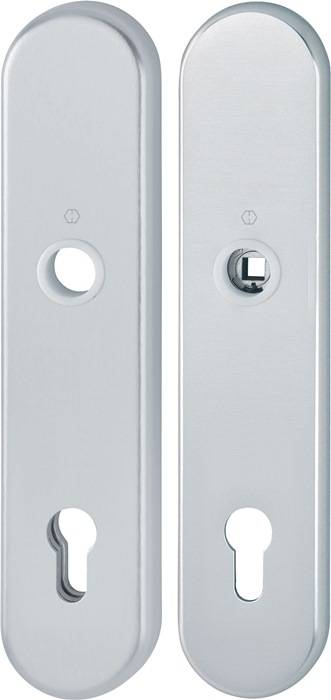 Langschildpaar F1 Alu.silberfarben F1 PZ 92mm HOPPE