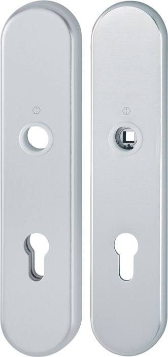 Langschildpaar F1 Alu.silberfarben F1 PZ 72mm HOPPE