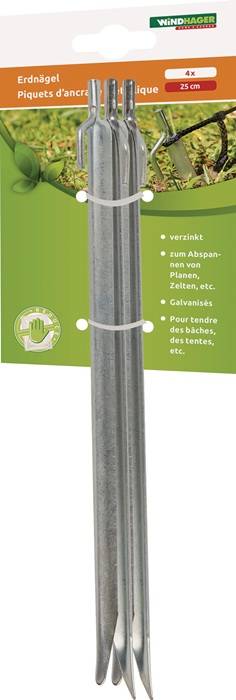 Erdnagel Metall,verz.L.25cm WINDHAGER