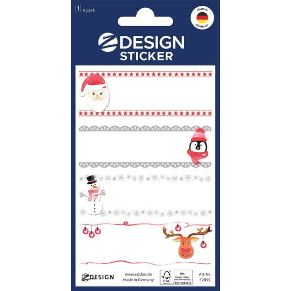 Sticker Weihnachten Papier beglimmert 1 Bogen Motiv Namensaufkleber