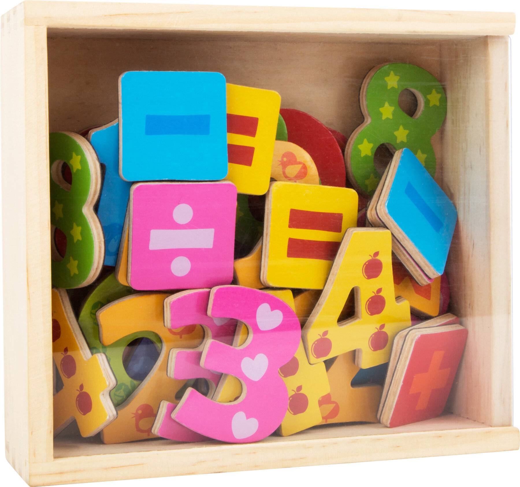 small foot Magnet Holzkiste aus Holz, mit 40 Teilen zum Rechnen und Zahlen Lernen, fü r Kinder ab 3 Jahren, 10731, Groß