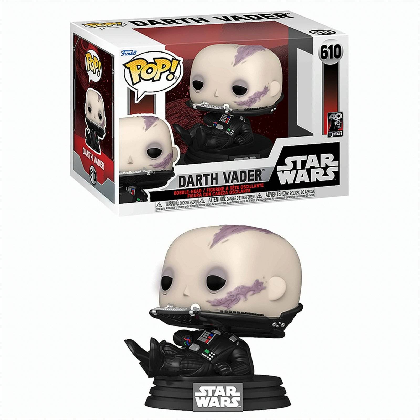 POP Star Wars 40th - Darth Vader (Unmasked) Neu & OVP