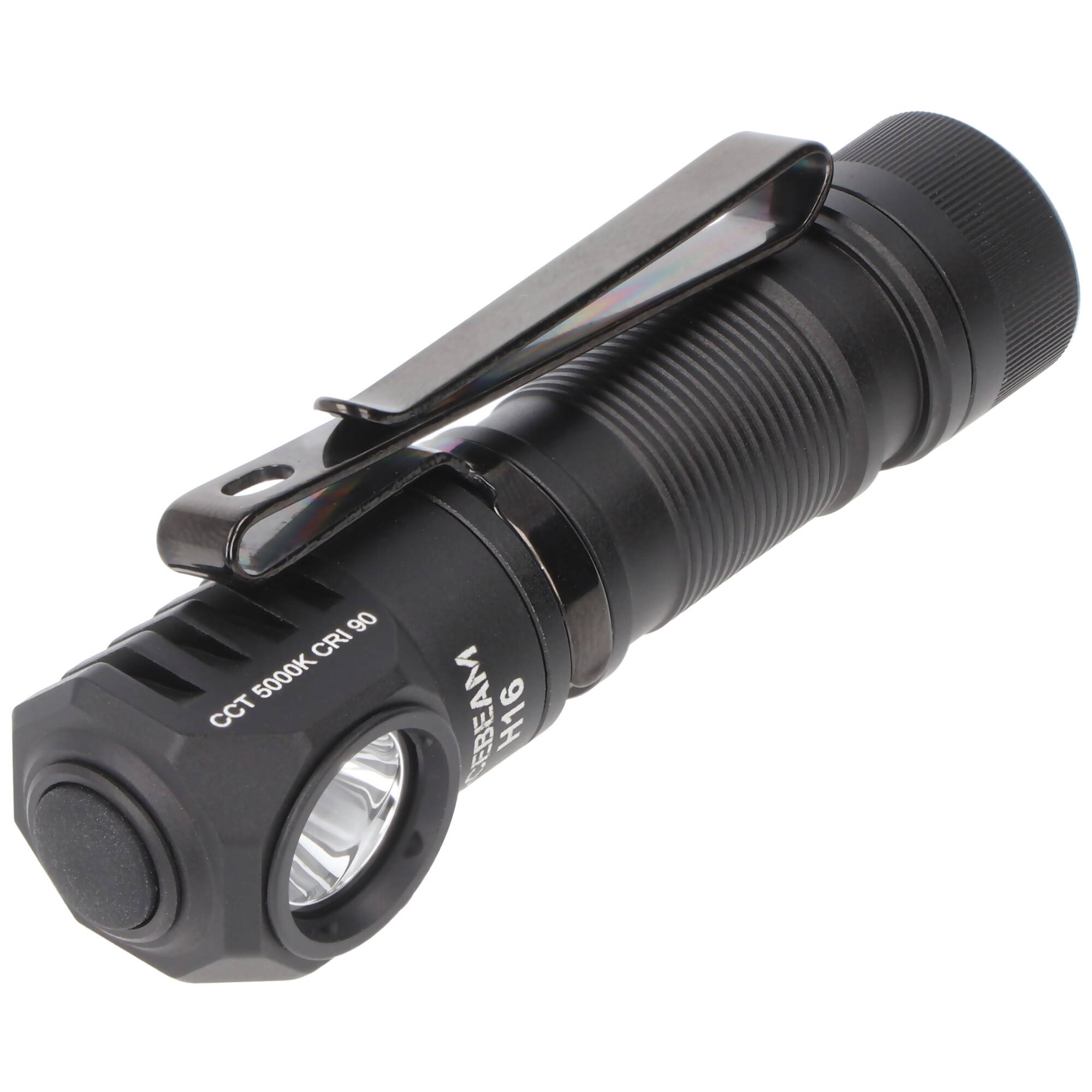 AceBeam H16 LED Stirnlampe mit max. 650 Lumen, 5.000K neutralweiß mit schwarzem Gehäuse, reflektierendes Kopfband, inklu