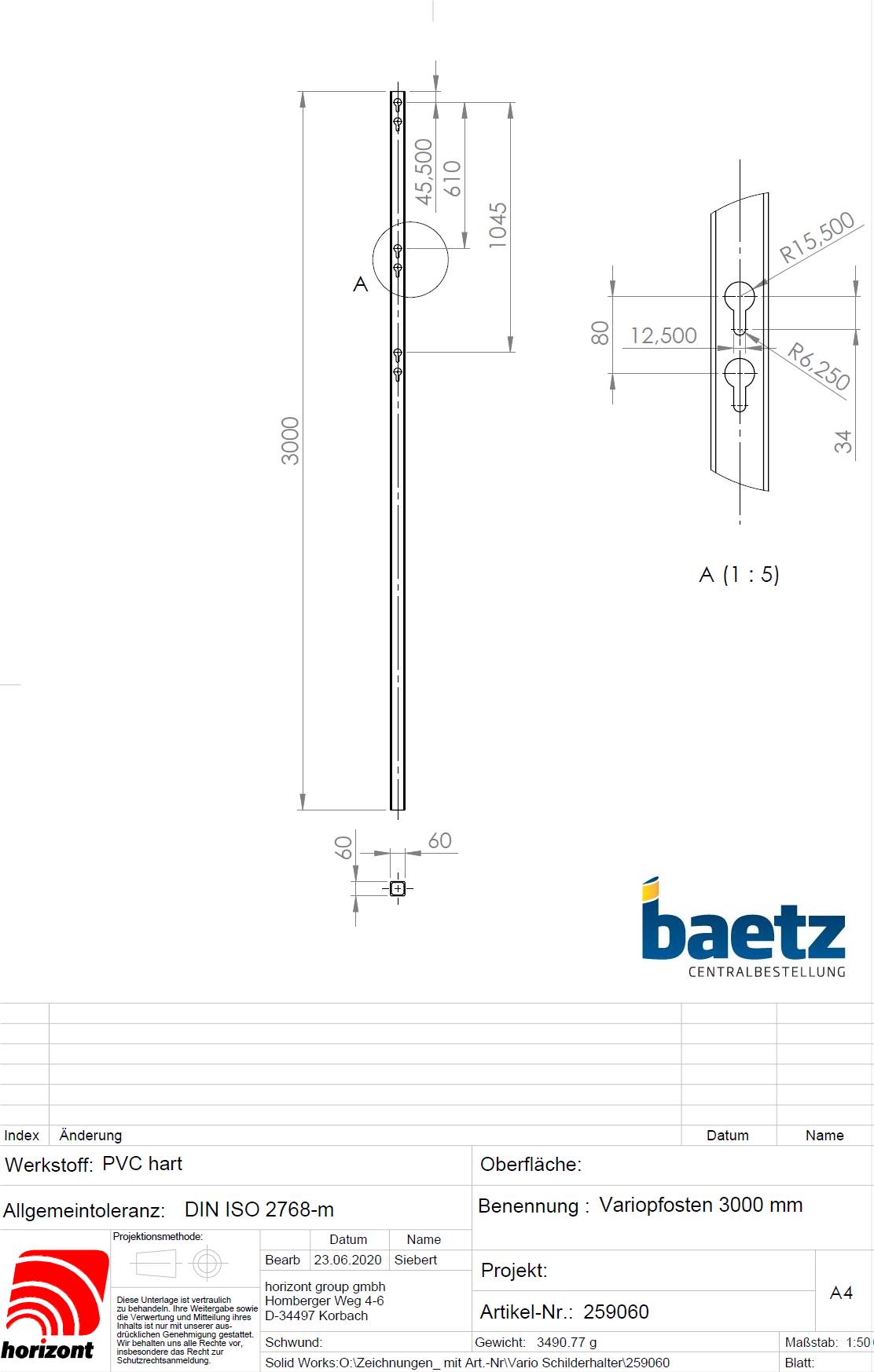 Vario-Vierkant-Schilderpfosten