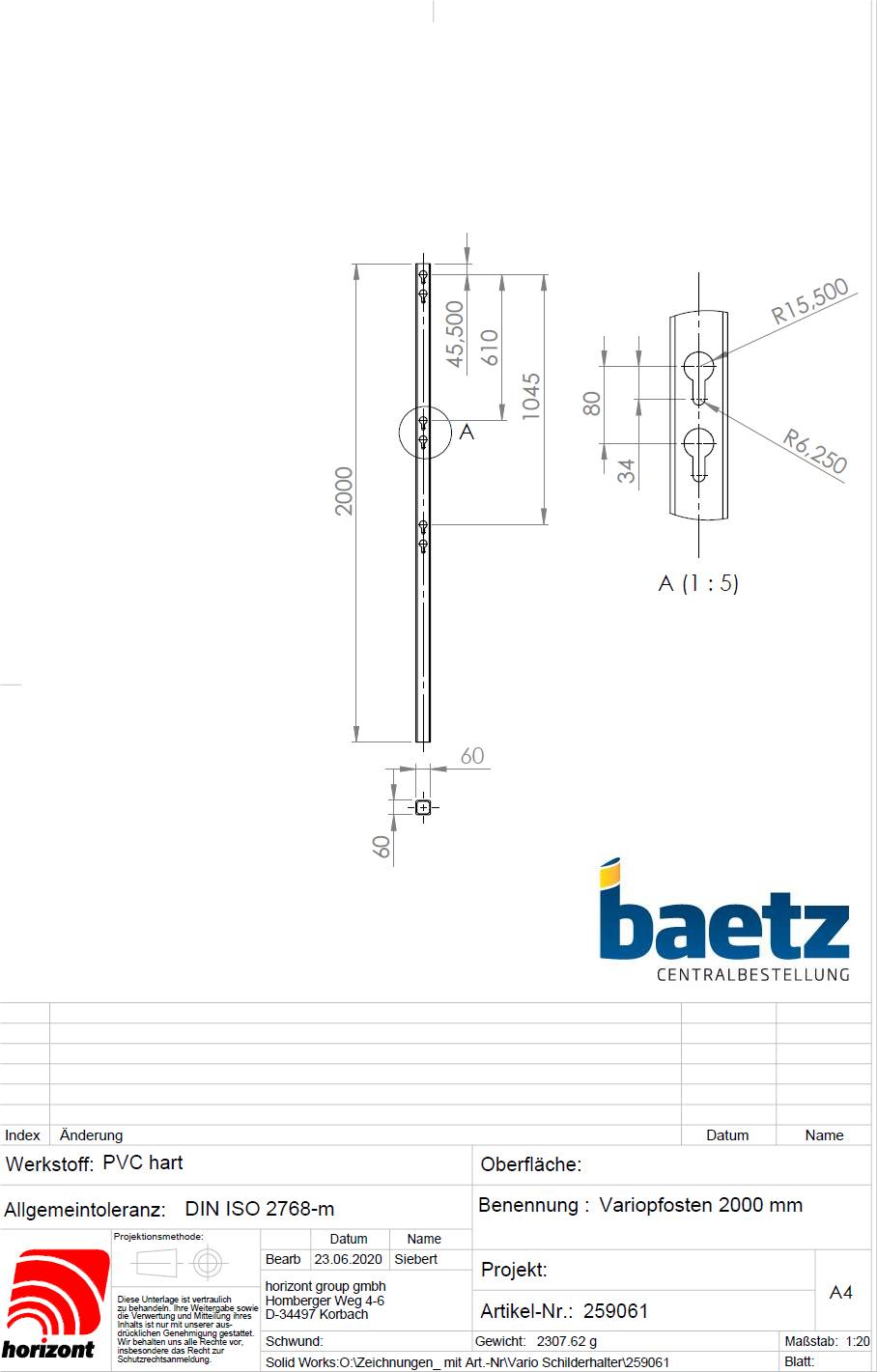 Vario-Vierkant-Schilderpfosten
