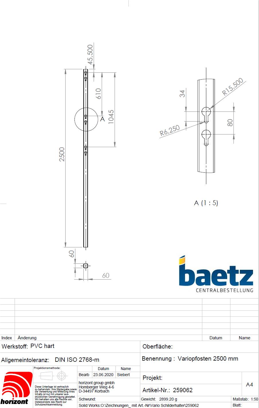Vario-Vierkant-Schilderpfosten