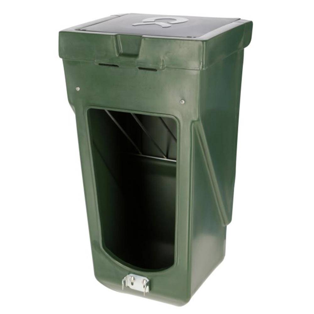 Kombi-Futterbox - groß - Raufe 20 l - Futterschale 5,5 l - 300 x 380 x 730 mm - Farbe grün