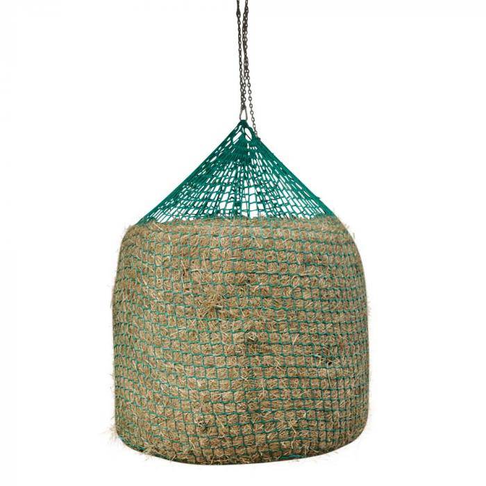 Heunetz für Rundballen - zum aufhängen - Polypropylen - Seilstärke 6 mm - Höhe 160 cm - Ø 125 cm - grün