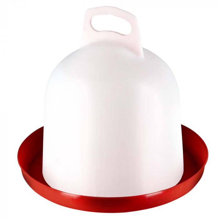 Doppelzylindertränke - Kunststoff - 3 l - weiß/rot - lebensmittelecht