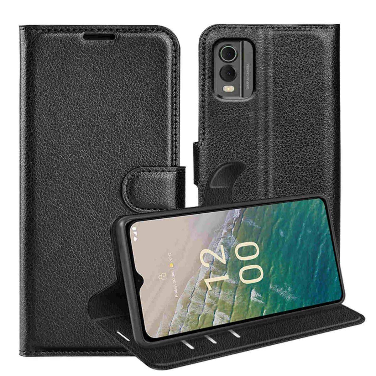 Für Nokia C32 Handy Tasche Wallet Premium Schutz Hülle Case Cover Etuis Neu Zubehör Schwarz
