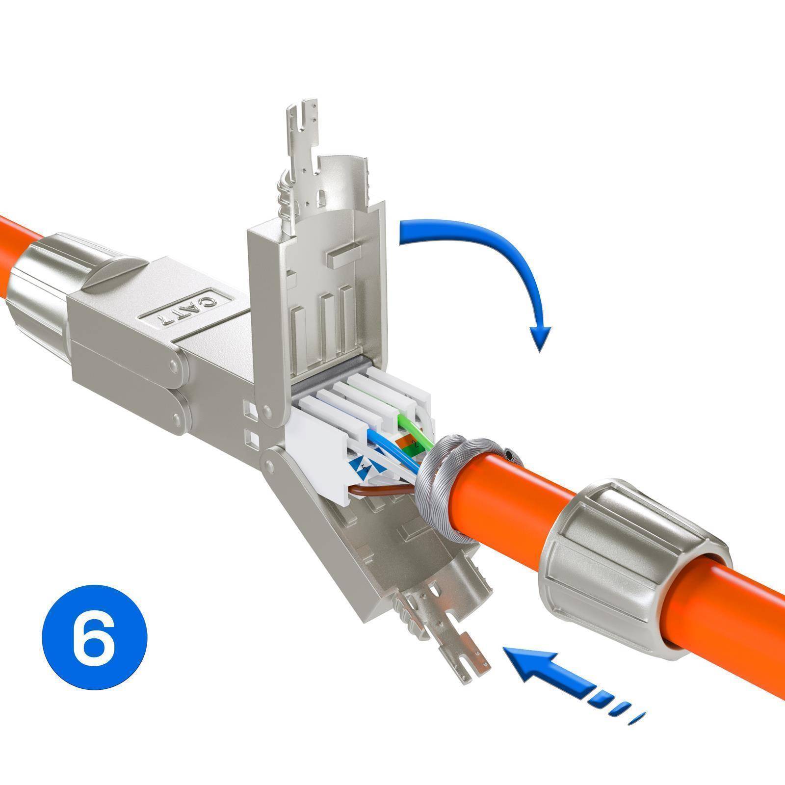 hb-digital Netzwerkkabel Verbinder CAT 7 LSA Adapter werkzeuglos