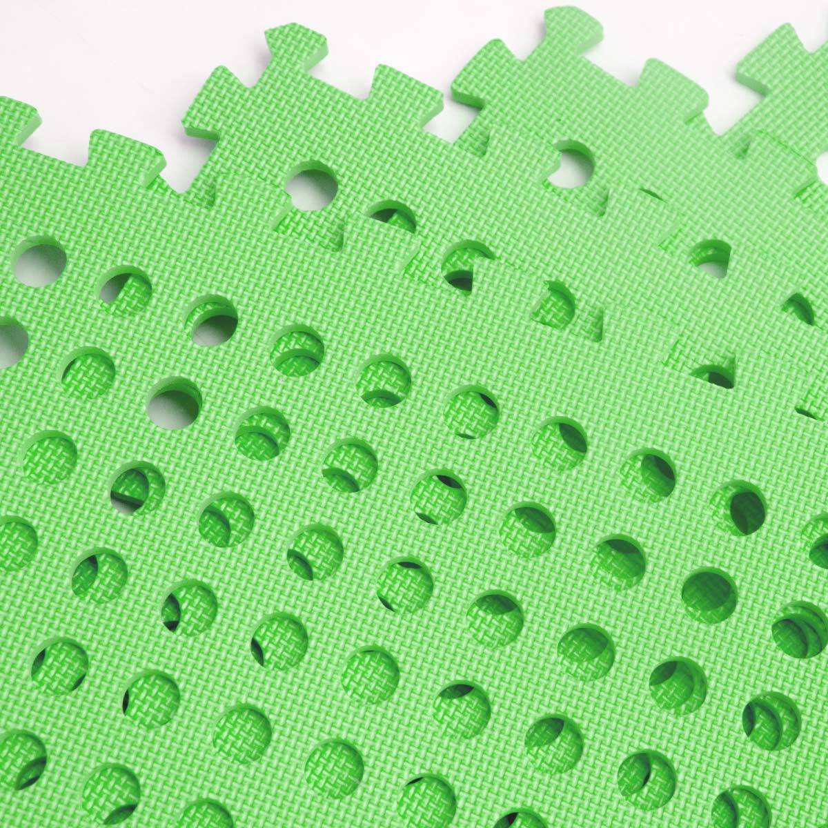 1cm DICKE Poolmatte Bodenmatte 1,59qm Bodenfolie Bodenfliese Unterlage für Pool Robustes Stecksystem mit Lüftung rutschfest Grün