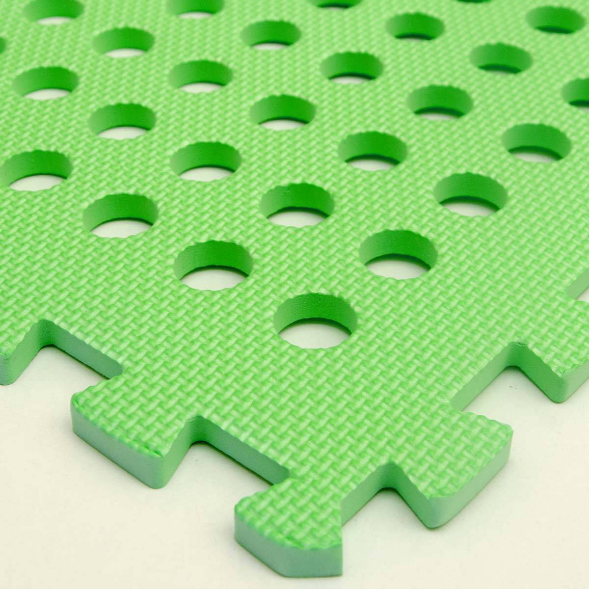 1cm DICKE Poolmatte Bodenmatte 1,59qm Bodenfolie Bodenfliese Unterlage für Pool Robustes Stecksystem mit Lüftung rutschfest Grün