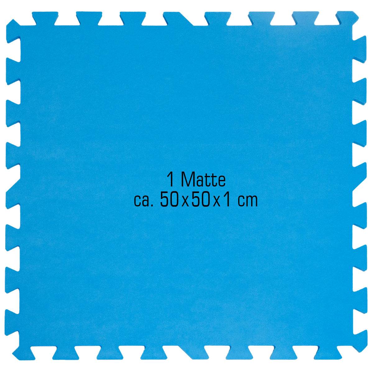 1cm DICKE Poolmatte 4er Set Bodenmatte 1qm Bodenfliesen Bodenfolie Unterlage für Pool Robustes erweiterbares Stecksystem Blau
