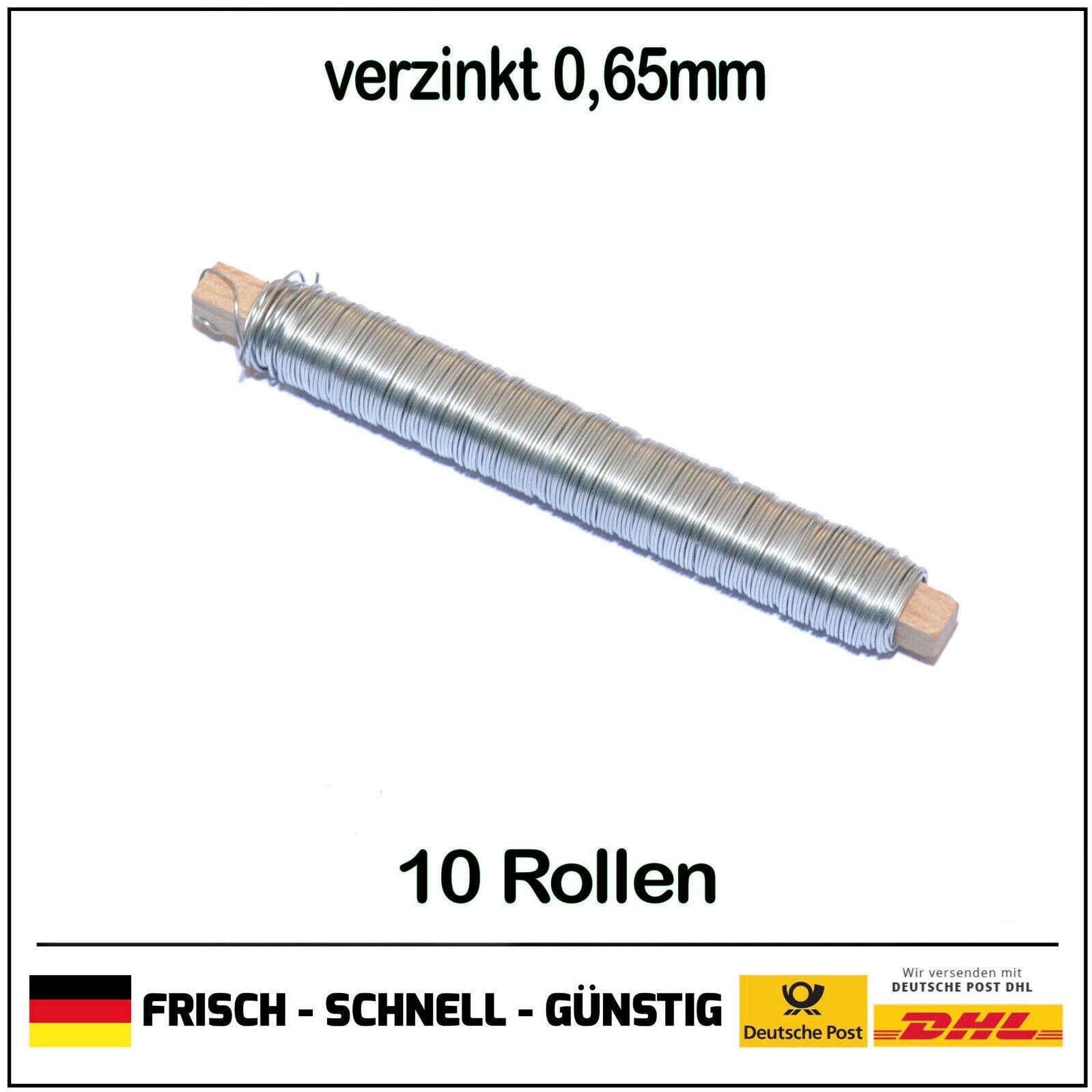 Bindedraht, Wickeldraht, Blumendraht verzinkt 1Kg = 10 Rollen Stärke ca. 0,65mm