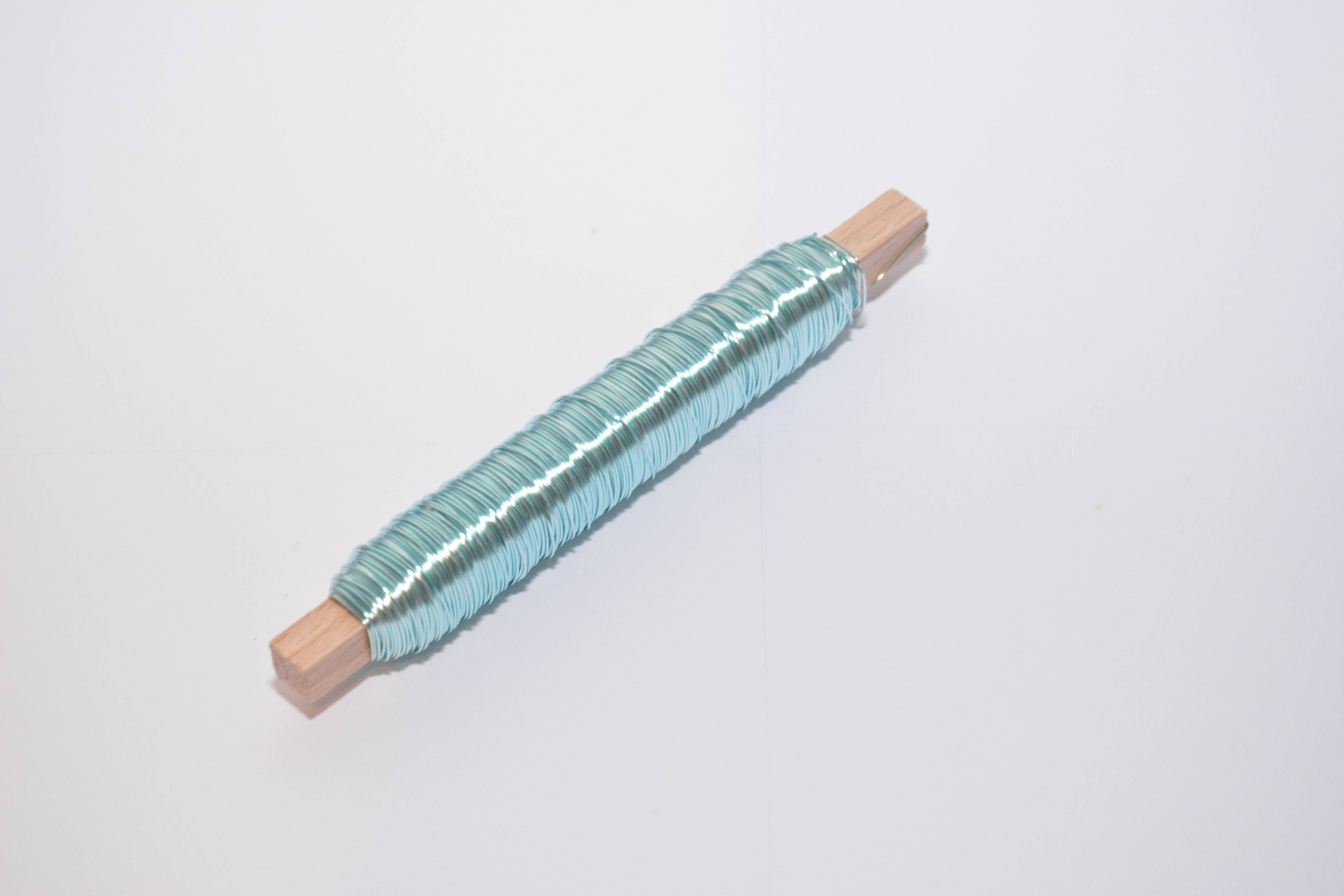 Decolackdraht Bindedraht Wickeldraht Blumendraht eisblau ca. 0,50 mm 50 m