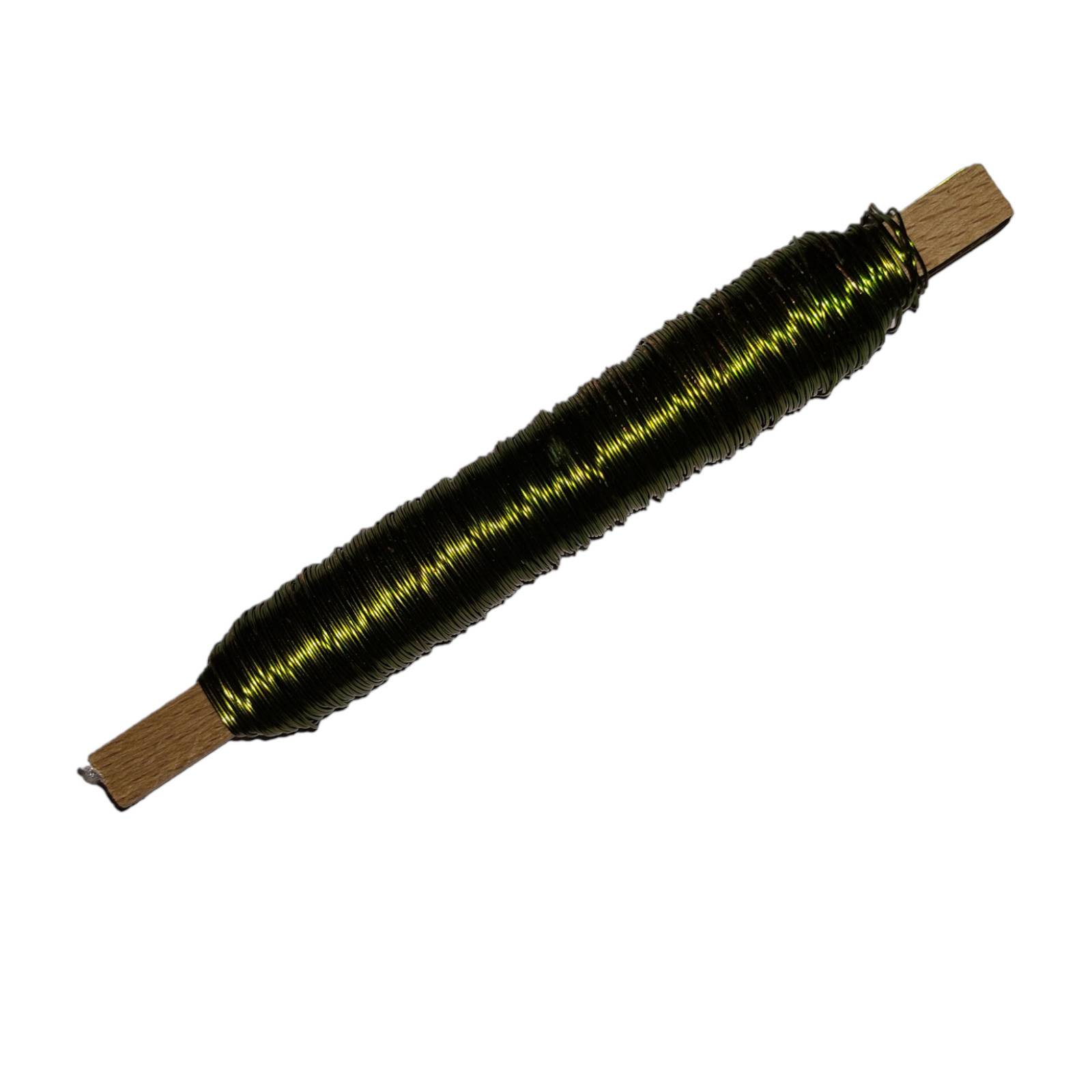 Decolackdraht Bindedraht Wickeldraht Blumendraht olivgrün ca. 0,50 mm 50 m