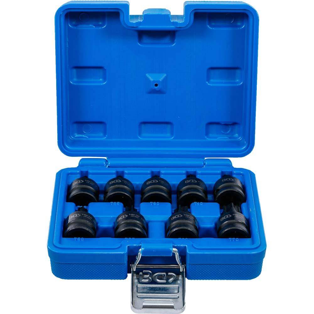 Kraft-Bit-Einsatz-Satz - 9-teilig - Antrieb Innenvierkant 12,5 mm (1/2") - T-Profil (für Torx) T20 bis T70