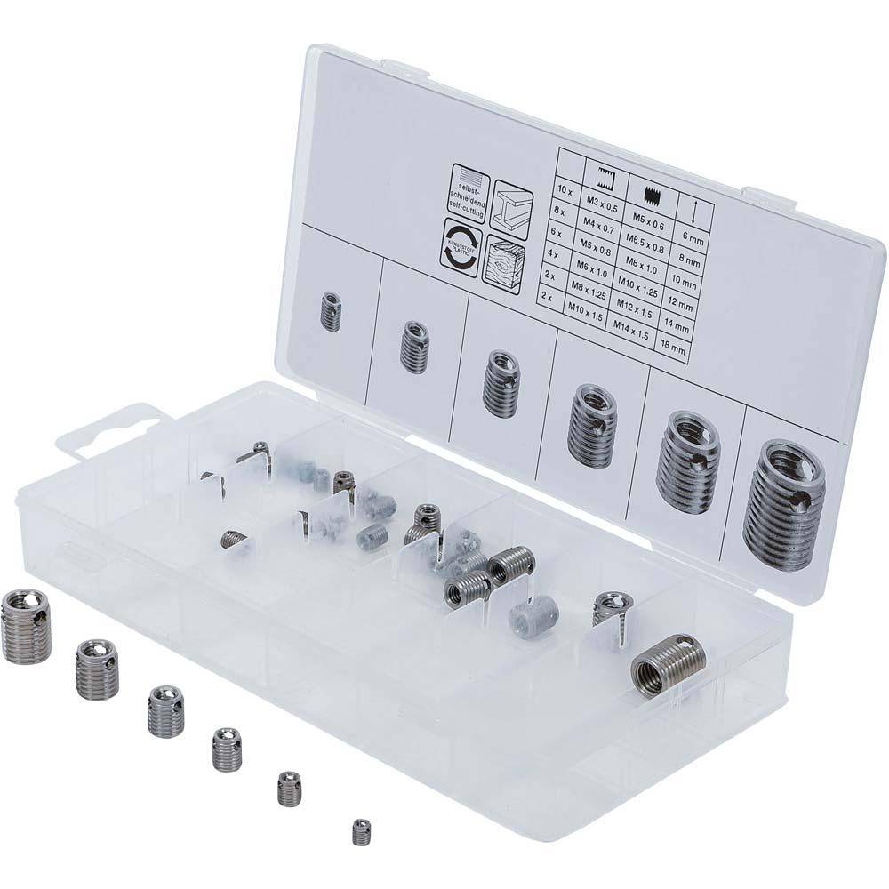 Gewindeeinsätze-Sortiment - selbstschneidend - Innengewinde M3 bis M10 - Außengewinde M5 bis M14 - 32-tlg.