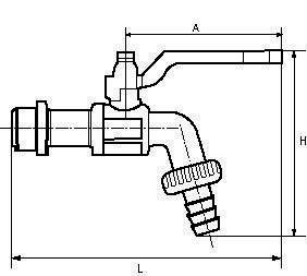 Kugelauslaufhahn Edelstahl 1.4408 G 1/2 AG DN 15