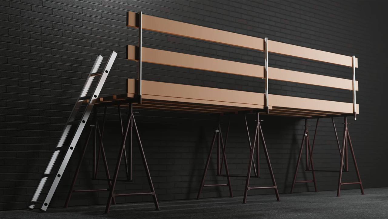 Schake Geländerpfosten für "Compakt S" Faltgerüstbock | Ausführung: braun lackiert