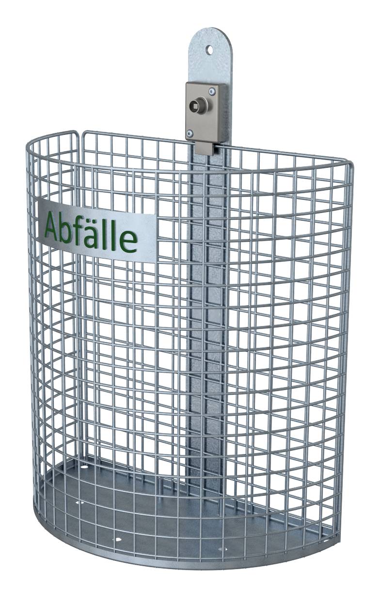 Schake 4027 Abfallbehälter Nierenform feuerverzinkt ohne Standpfosten