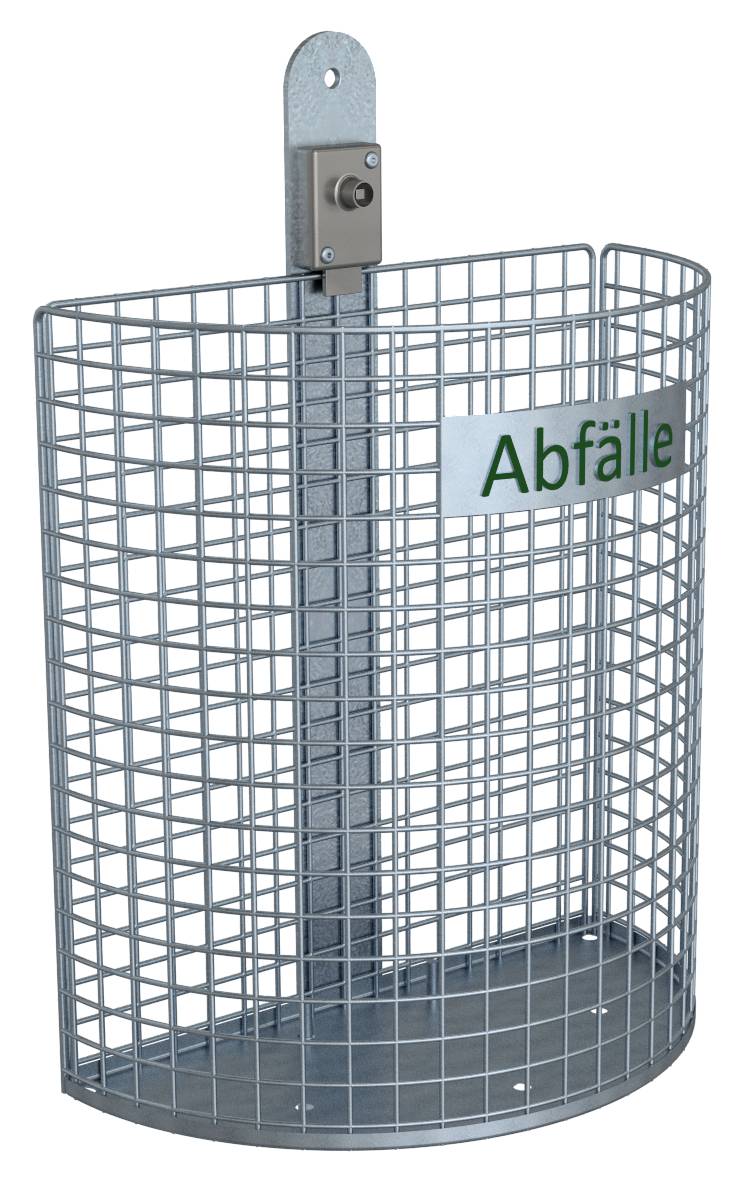 Schake 4027 Abfallbehälter Nierenform feuerverzinkt ohne Standpfosten