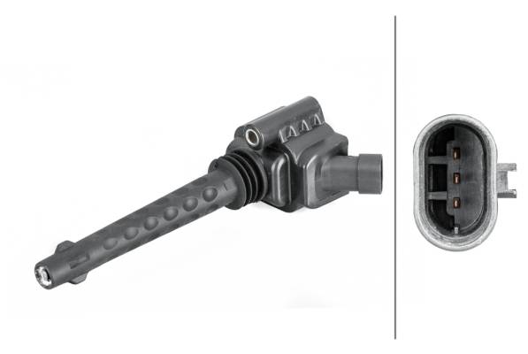 HELLA 5DA 358 057-871 Zündspule - 3-polig - Kerzenschachtzündspule - geschraubt