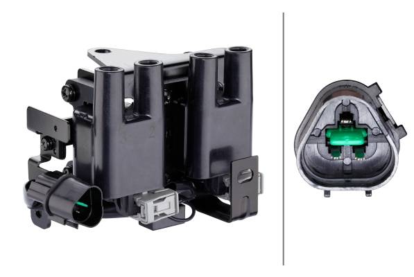 HELLA 5DA 358 057-941 Zündspule - 3-polig - Anschlussausführung DIN - geschraubt