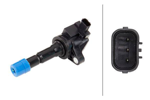 HELLA 5DA 358 057-241 Zündspule - 3-polig - Kerzenschachtzündspule - geschraubt