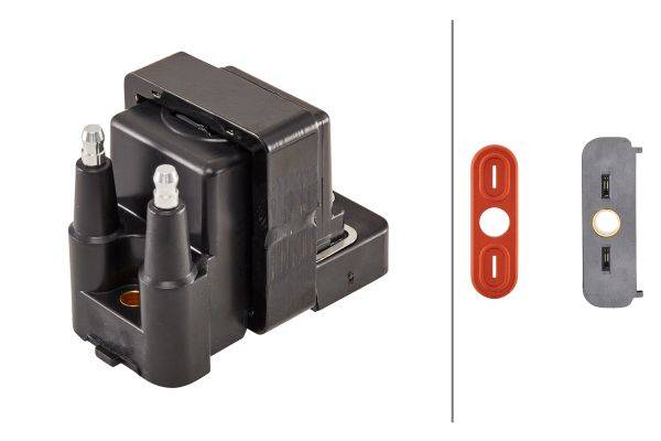 HELLA 5DA 230 035-151 Zündspule - 2-polig - Doppelzündspule - geschraubt - mit Dichtung