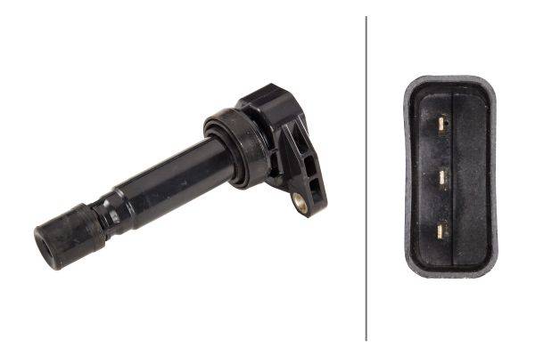 HELLA 5DA 358 057-331 Zündspule - 12V - 3-polig - Kerzenschachtzündspule - geschraubt