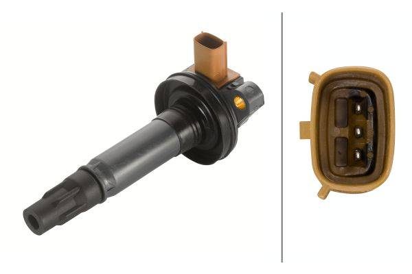 HELLA 5DA 230 036-471 Zündspule - 3-polig - Kerzenschachtzündspule - geschraubt