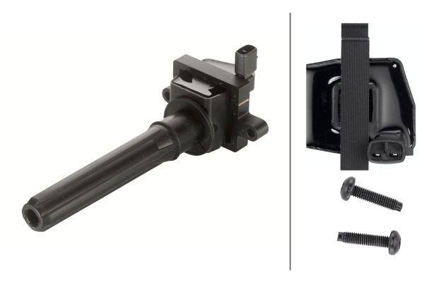 HELLA 5DA 230 035-301 Zündspule - 2-polig - Kerzenschachtzündspule - geschraubt