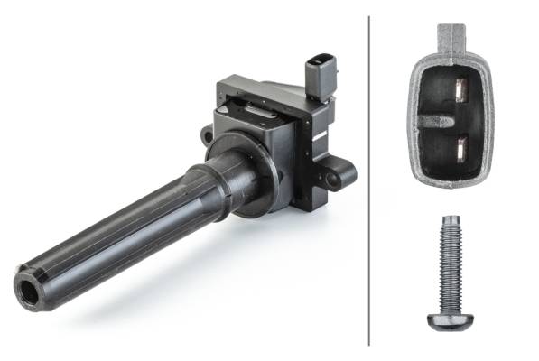 HELLA 5DA 230 035-301 Zündspule - 2-polig - Kerzenschachtzündspule - geschraubt