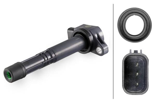 HELLA 5DA 358 057-371 Zündspule - 12V - 3-polig - Kerzenschachtzündspule - geschraubt