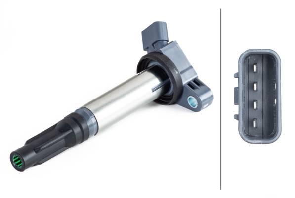 HELLA 5DA 358 057-451 Zündspule - 4-polig - Kerzenschachtzündspule - geschraubt