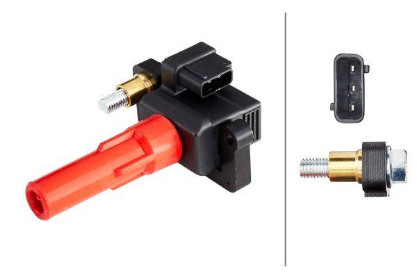 HELLA 5DA 230 036-571 Zündspule - 3-polig - Kerzenschachtzündspule - geschraubt