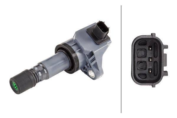 HELLA 5DA 358 057-511 Zündspule - 3-polig - Kerzenschachtzündspule - geschraubt