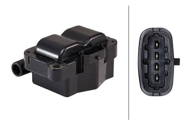 HELLA 5DA 193 175-661 Zündspule - 12V - 4-polig - Blockzündspule - geschraubt