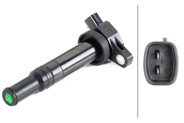 HELLA 5DA 358 057-621 Zündspule - 2-polig - Kerzenschachtzündspule - geschraubt