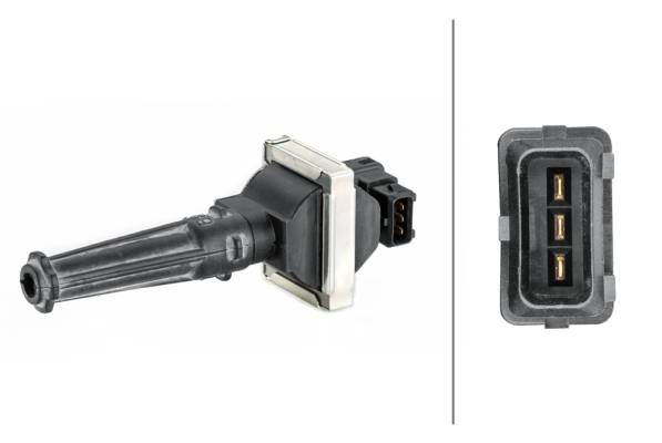 HELLA 5DA 230 035-071 Zündspule - 3-polig - Kerzenschachtzündspule - geklemmt