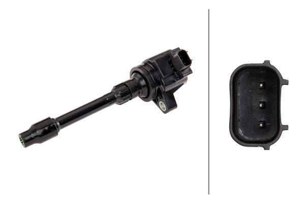 HELLA 5DA 358 057-271 Zündspule - 12V - 3-polig - Kerzenschachtzündspule - geschraubt