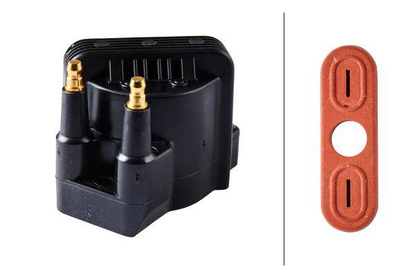 HELLA 5DA 230 035-131 Zündspule - 2-polig - Doppelzündspule - geschraubt - mit Dichtung