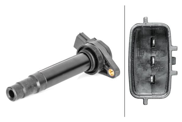 HELLA 5DA 193 175-841 Zündspule - 12V - 3-polig - Kerzenschachtzündspule - geschraubt