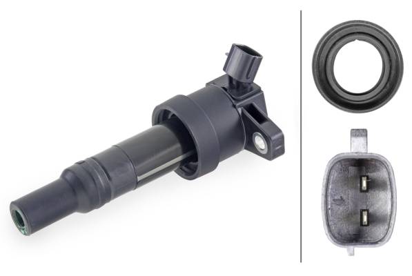 HELLA 5DA 193 175-971 Zündspule - 12V - 2-polig - Kerzenschachtzündspule - geschraubt