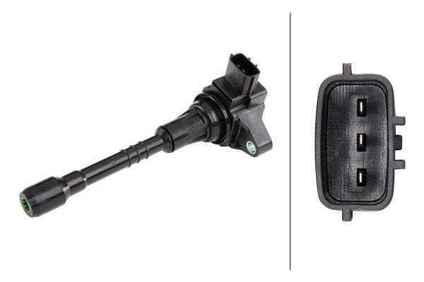 HELLA 5DA 358 057-741 Zündspule - 3-polig - Kerzenschachtzündspule - geschraubt