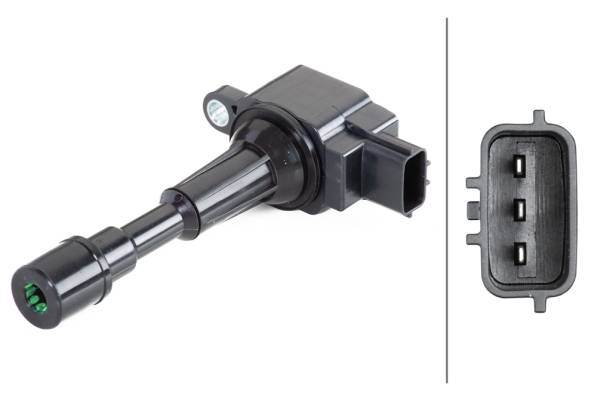 HELLA 5DA 358 057-481 Zündspule - 3-polig - Kerzenschachtzündspule - geschraubt