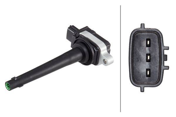 HELLA 5DA 358 000-651 Zündspule - 12V - 3-polig - Kerzenschachtzündspule - geschraubt